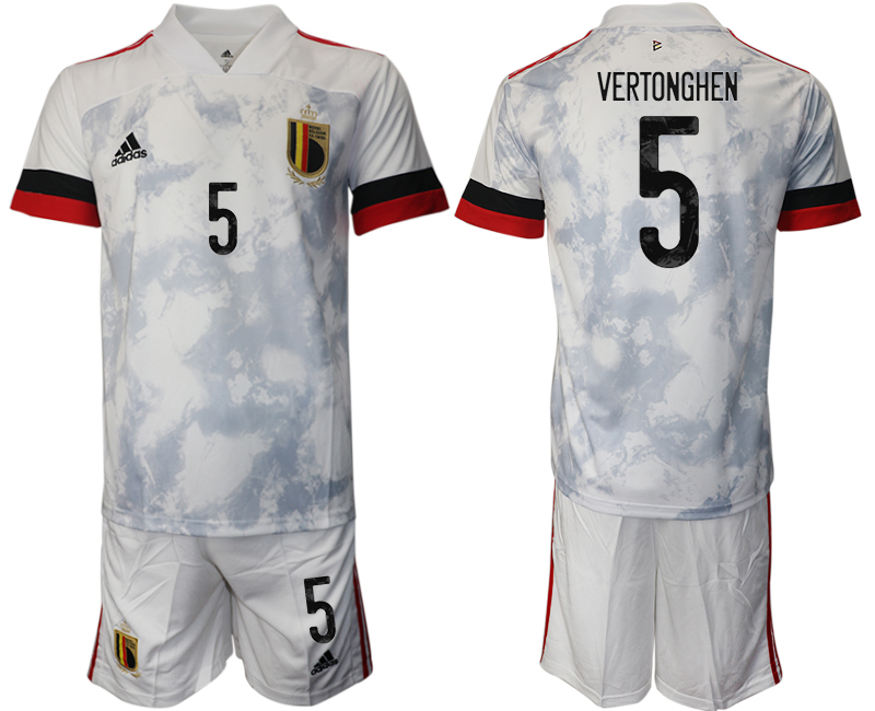 Men 2021 European Cup Belgium away white #5 Soccer Jersey